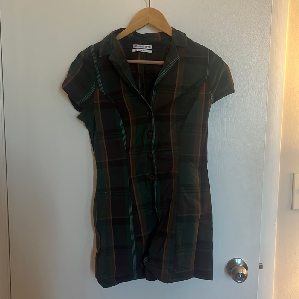 Urban Outfitters Green Plaid Romper